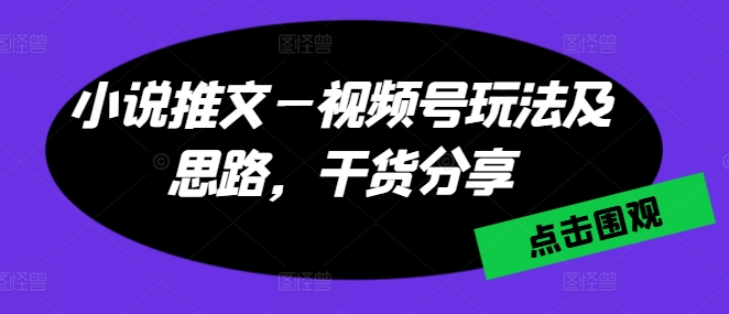 小说推文—微信视频号游戏玩法及构思，满满干货-蓝悦项目网