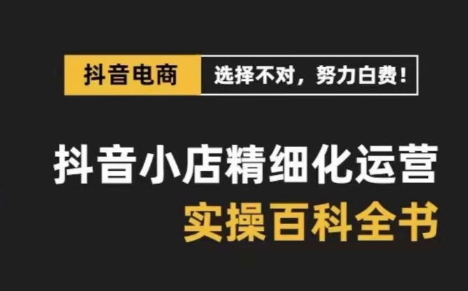 （8380期）抖店 精细化营销-百科辞典，家庭保姆级经营实战演练解读（28堂课）-蓝悦项目网