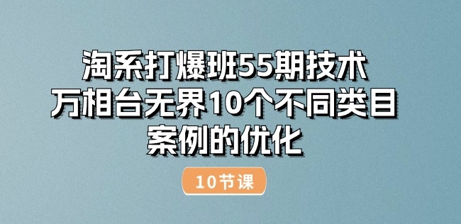 淘宝打穿班55期技术性：万相台无边10种不同品类实例的改善(10节)-蓝悦项目网