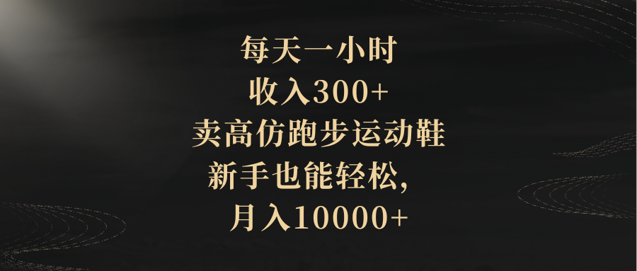 （8321期）每天一小时，收益300 ，卖精仿跑步运动鞋，初学者都可以轻松，月收入10000-蓝悦项目网