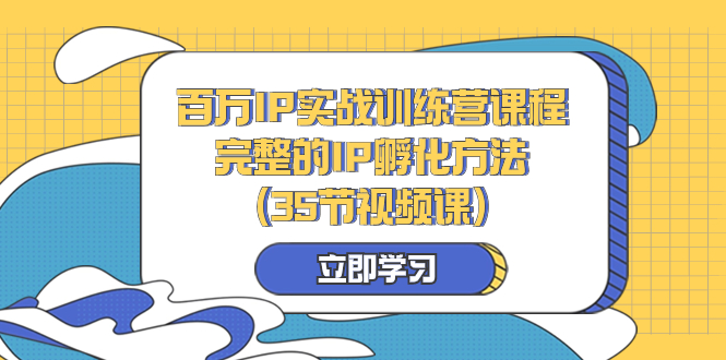 （8243期）百万IP实战训练营课程，完整的IP孵化方法（35节视频课）-蓝悦项目网