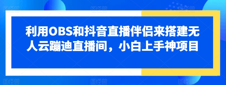 运用OBS和抖音直播伴侣来搭建没有人云蹦迪直播房间，小白上手神新项目-蓝悦项目网