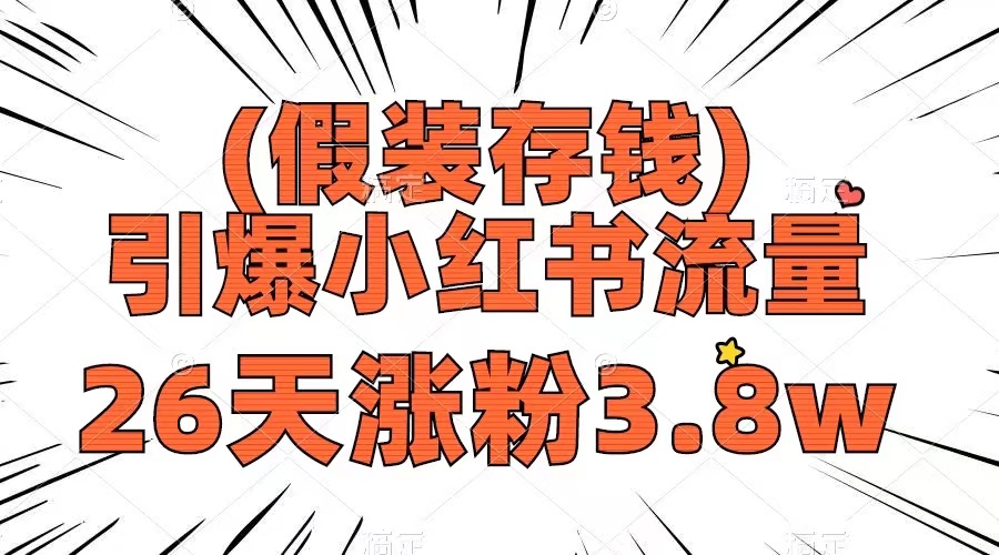 （8217期）假装存钱，引爆小红书流量， 26天涨粉3.8w，作品制作简单，多种变现方式-暖阳网-优质付费教程和创业项目大全-蓝悦项目网