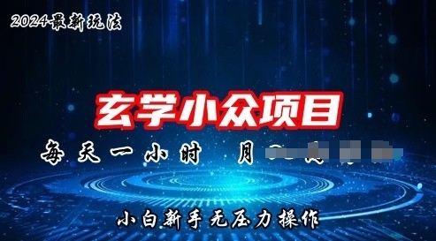 2024年新版本风水玄学冷门游戏玩法新项目，零门槛高收益，新手入门没压力实际操作-蓝悦项目网