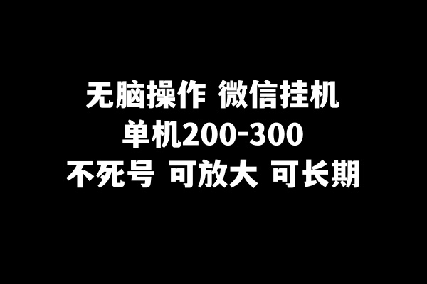 （8119期）没脑子实际操作微信挂机单机版200-300一天，不死号，可变大-暖阳网-优质付费教程和创业项目大全-蓝悦项目网