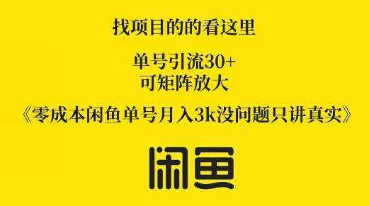 零成本闲鱼平台运单号月入3k没什么问题只谈真正-蓝悦项目网