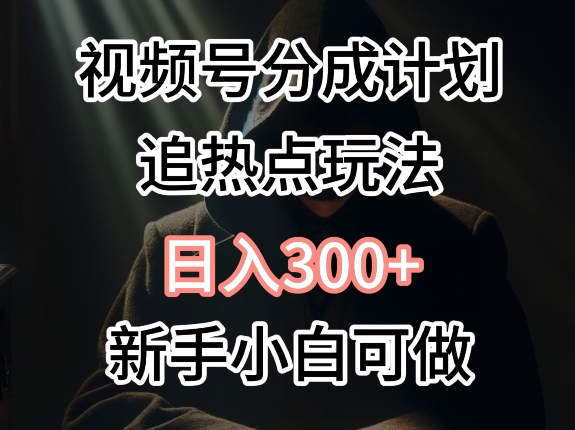 视频号最新追热点玩法，适合新手小白，快速获取收益-蓝悦项目网