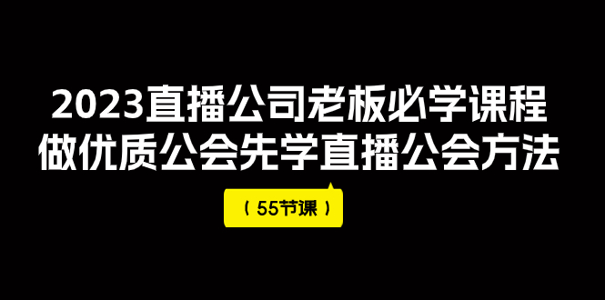 （7738期）2023直播间公司老总必会课程内容，做高品质帮会先学习直播公司方式（55堂课）-蓝悦项目网