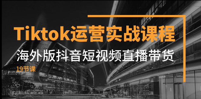 （7724期）Tiktok经营实战演练课程内容，国际版抖音小视频直播卖货（19堂课）-蓝悦项目网