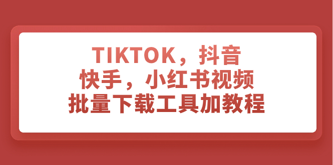 （7714期）TIKTOK，抖音，快手，小红书视频批量下载工具加教程-蓝悦项目网