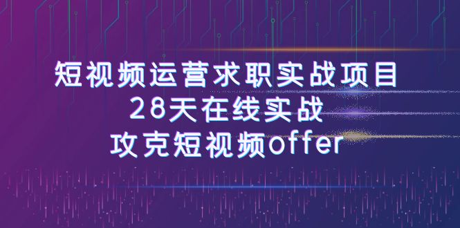 （7705期）小视频运-营应聘求职实践项目，28天线上实战演练，攻破小视频offer（46堂课）-蓝悦项目网