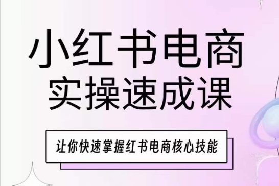 小红书电商实际操作速成课，让你快速把握小红书电子商务核心技能-蓝悦项目网