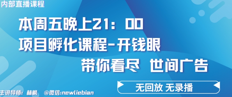 4.26日内部结构回看课程内容《项目孵化-开钱眼》挣钱的底层思维【揭密】-蓝悦项目网