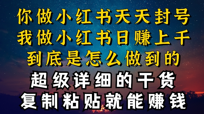 都清楚小红书的能引流方法私域变现，可是为什么我可以一天引流方法几十人转现过千，而你却不断封禁违反规定被过流保护【揭密】-蓝悦项目网