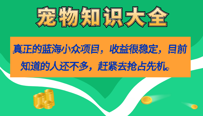 （7348期）真正意义上的瀚海冷门新项目，小宠物基本知识，盈利比较稳定（教务管理 素材内容）-蓝悦项目网