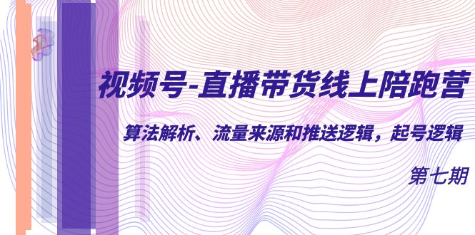 （7220期）微信视频号-直播卖货网上陪跑营第7期：优化算法分析、流量渠道和消息推送逻辑性，养号逻辑性-蓝悦项目网