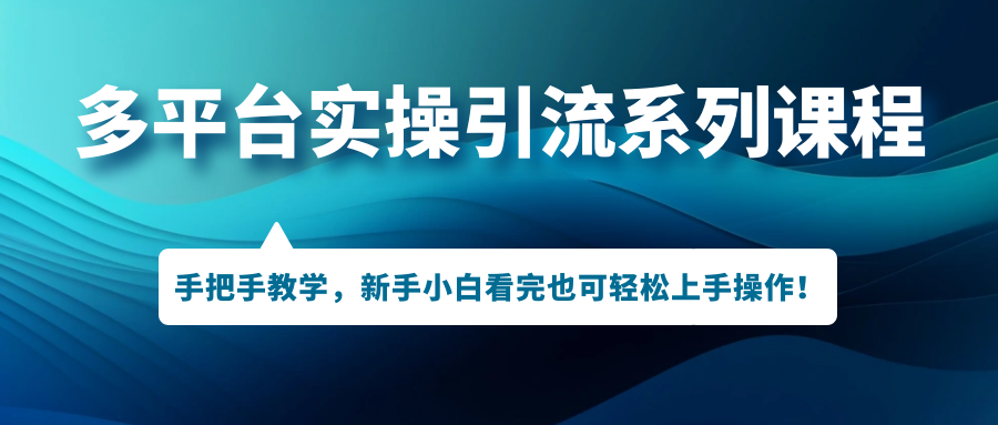 （7170期）多平台实操引流系列课程，手把手教学，新手小白看完也可轻松上手引流操作！-蓝悦项目网