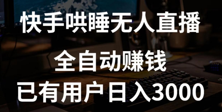 快手哄睡无人直播+独家挂载技术，已有用户日入3000+【赚钱流程+直播素材】【揭秘】-蓝悦项目网