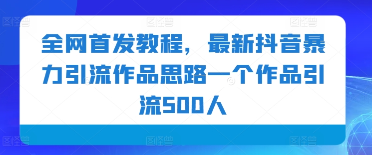 全网首发教程，最新抖音暴力引流作品思路一个作品引流500人-蓝悦项目网