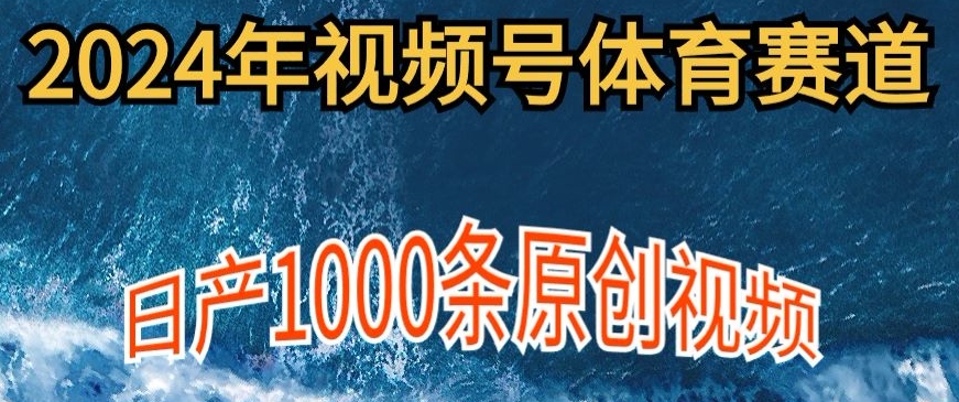 2024年体育赛道视频号，新手小白轻松操作日产1000条原创视频，多账号多撸分成-蓝悦项目网