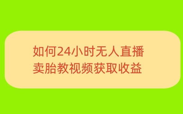 一单利润19.9.24小时无人直播胎教故事，每天轻松200+-蓝悦项目网