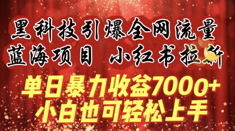 蓝海项目!黑科技引爆全网流量小红书拉新，单日暴力收益7000+，小白也能轻松上手【揭秘】-蓝悦项目网