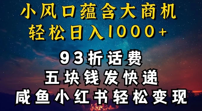 93折充话费，五块钱发快递，发布咸鱼小红书等，轻松日入1000+-蓝悦项目网