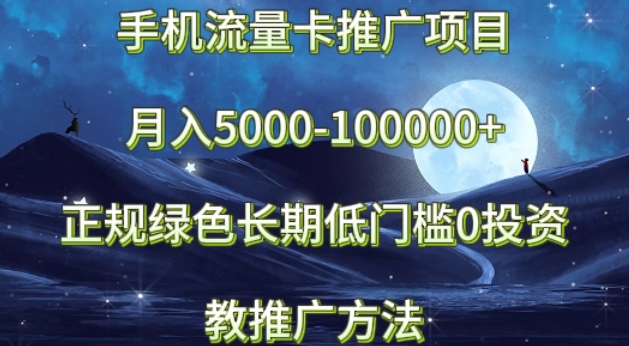 手机流量卡推广项目月入5000-100000+，正规绿色长期，低门槛0投资，教推广方法-蓝悦项目网