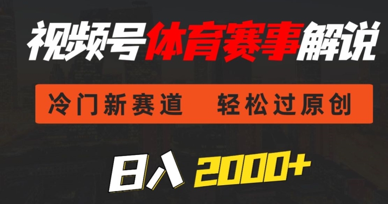 视频号体育赛事解说，冷门新赛道，轻松过原创，条条爆款，日入2000+-蓝悦项目网