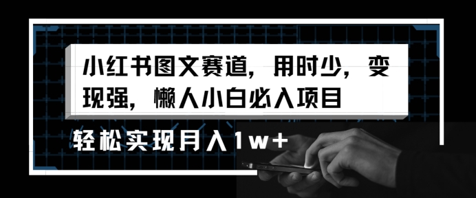 小红书图文赛道，用时少，变现强，懒人小白必入项目，轻松实现月入1w+-蓝悦项目网