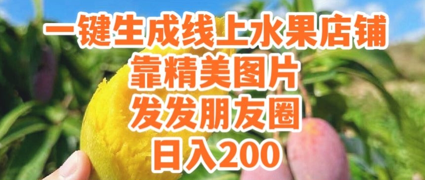 一键生成线上水果店，靠精美图片发发朋友圈，也能日入200-蓝悦项目网