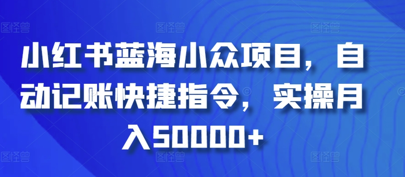 小红书蓝海小众项目，自动记账快捷指令，实操月入50000+【揭秘】-蓝悦项目网