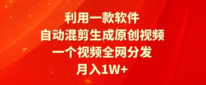 利用一款软件，自动混剪生成原创视频，一个视频全网分发，月入1W+-蓝悦项目网