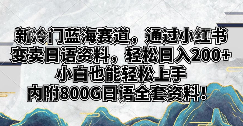 新冷门蓝海赛道，通过小红书变卖日语资料，轻松日入200+，小白也能轻松上手-蓝悦项目网