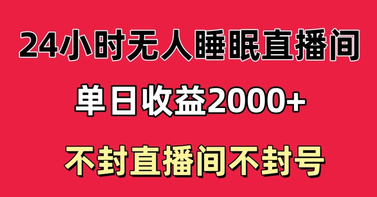 快手睡眠无人直播24小时不封直播间，单日收益2000+，多种变现方式，最适合小白上手-蓝悦项目网