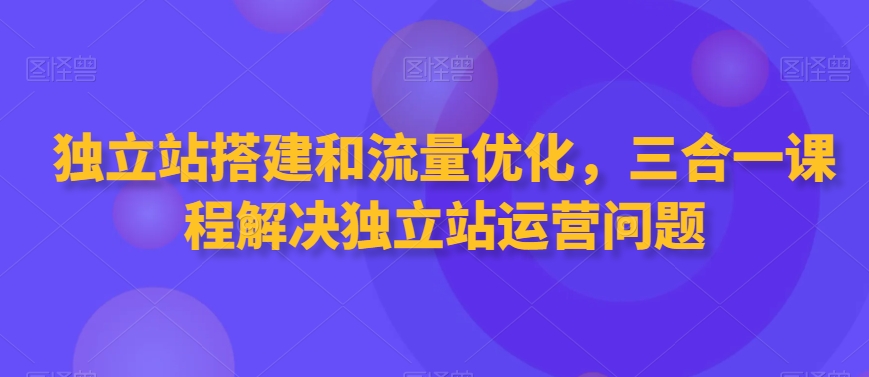 独立站搭建和流量优化，三合一课程解决独立站运营问题-蓝悦项目网