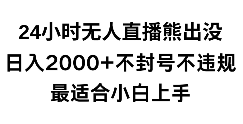 快手24小时无人直播熊出没，不封直播间，不违规，日入2000+，最适合小白上手，保姆式教学【揭秘】-蓝悦项目网