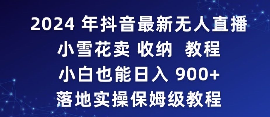 2024年抖音最新无人直播小雪花卖收纳教程，小白也能日入900+落地实操保姆级教程【揭秘】-蓝悦项目网