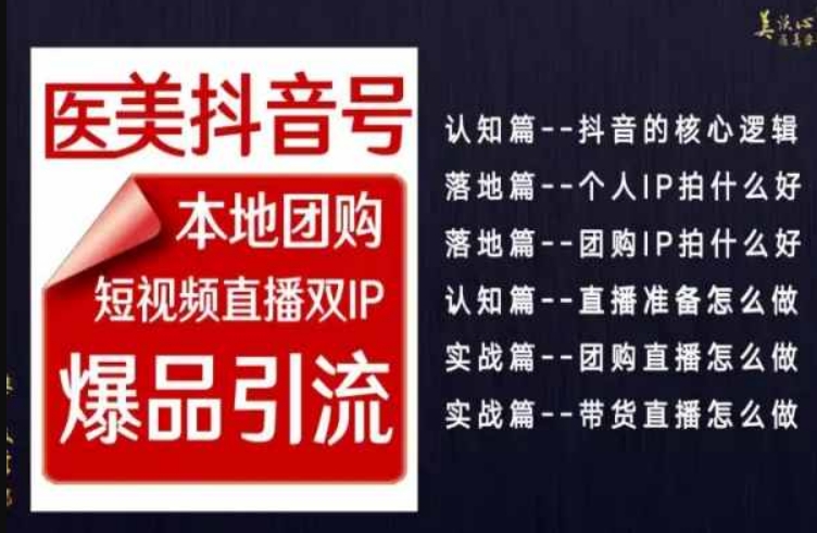 2024医美如何做抖音，医美抖音号本地团购，短视频直播双IP，爆品引流-蓝悦项目网