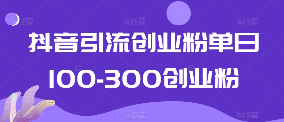 抖音引流创业粉单日100-300创业粉【揭秘】-蓝悦项目网