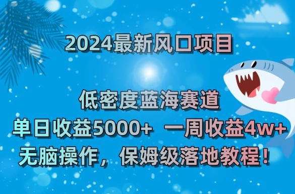 2024最新风口项目，低密度蓝海赛道，单日收益5000+，一周收益4w+！【揭秘】-蓝悦项目网