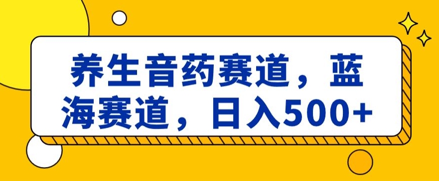 养生音药赛道，蓝海赛道，日入500+【揭秘】-蓝悦项目网