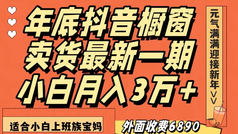 外面收费6890元年底抖音橱窗卖货最新一期，小白月入3万，适合小白上班族宝妈【揭秘】-蓝悦项目网