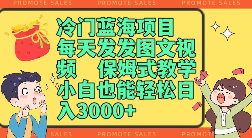 冷门蓝海项目，每天发发图文视频，保姆式教学，小白也能轻松日入3000+-暖阳网-优质付费教程和创业项目大全-蓝悦项目网