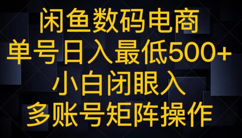 闲鱼平台数码科技电子商务，运单号日入最少500 ，新手闭眼入，多矩阵号实际操作-暖阳网-优质付费教程和创业项目大全-蓝悦项目网