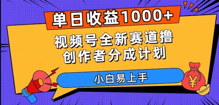 单日盈利1000 ，微信视频号全新生态撸原创者分为方案，新手上手快【揭密】-蓝悦项目网