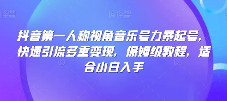 抖音第一人称视角音乐号力暴起号，快速引流多重变现，保姆级教程，适合小白入手-蓝悦项目网