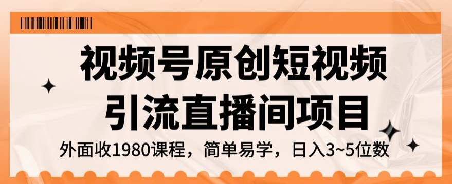 微信视频号原创设计短视频营销直播房间新项目，日入3~5五位数【揭密】-蓝悦项目网