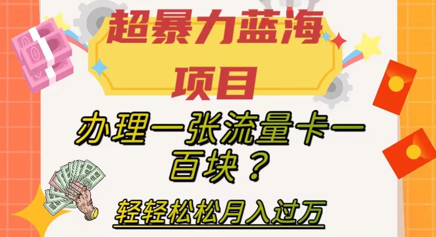 超暴力行为蓝海项目，办理一张上网卡一百块？轻松月入了万，家庭保姆级实例教程【揭密】-蓝悦项目网