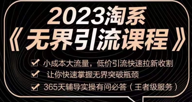 2023淘宝无边引流方法实操课程，低成本高流量，低价引流迅速引流收种，让你快速把握无边突破困境-蓝悦项目网